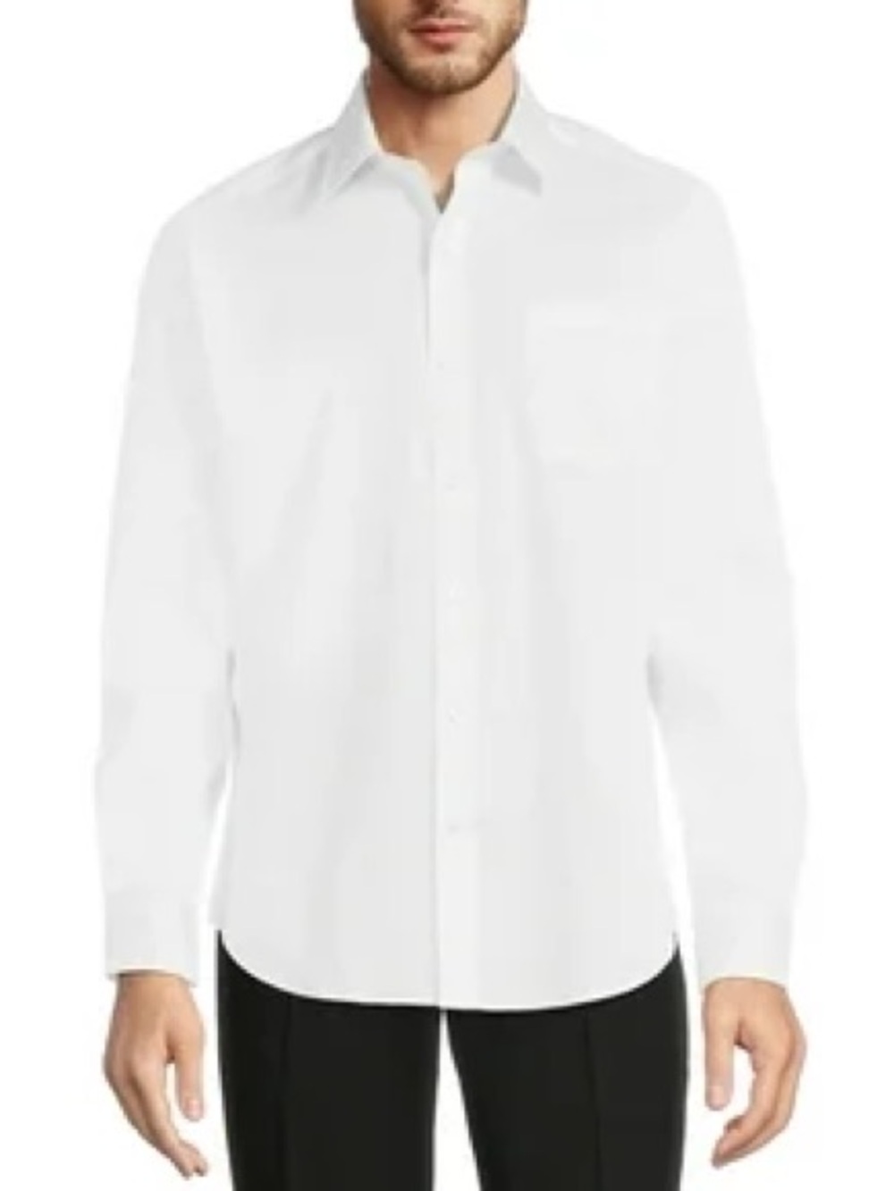 Calvin Klein White Dress Shirt Button Down Size Large 16.5 34/35 100 Cotton